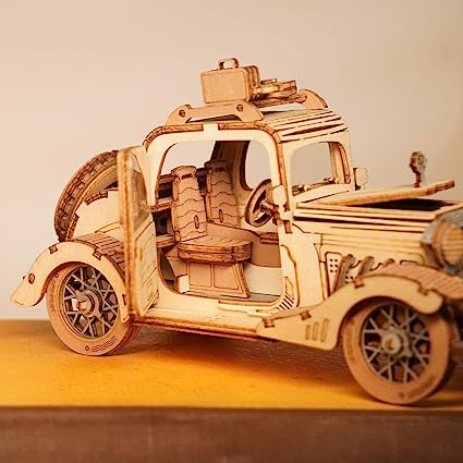 puzzle de madera coche vintage